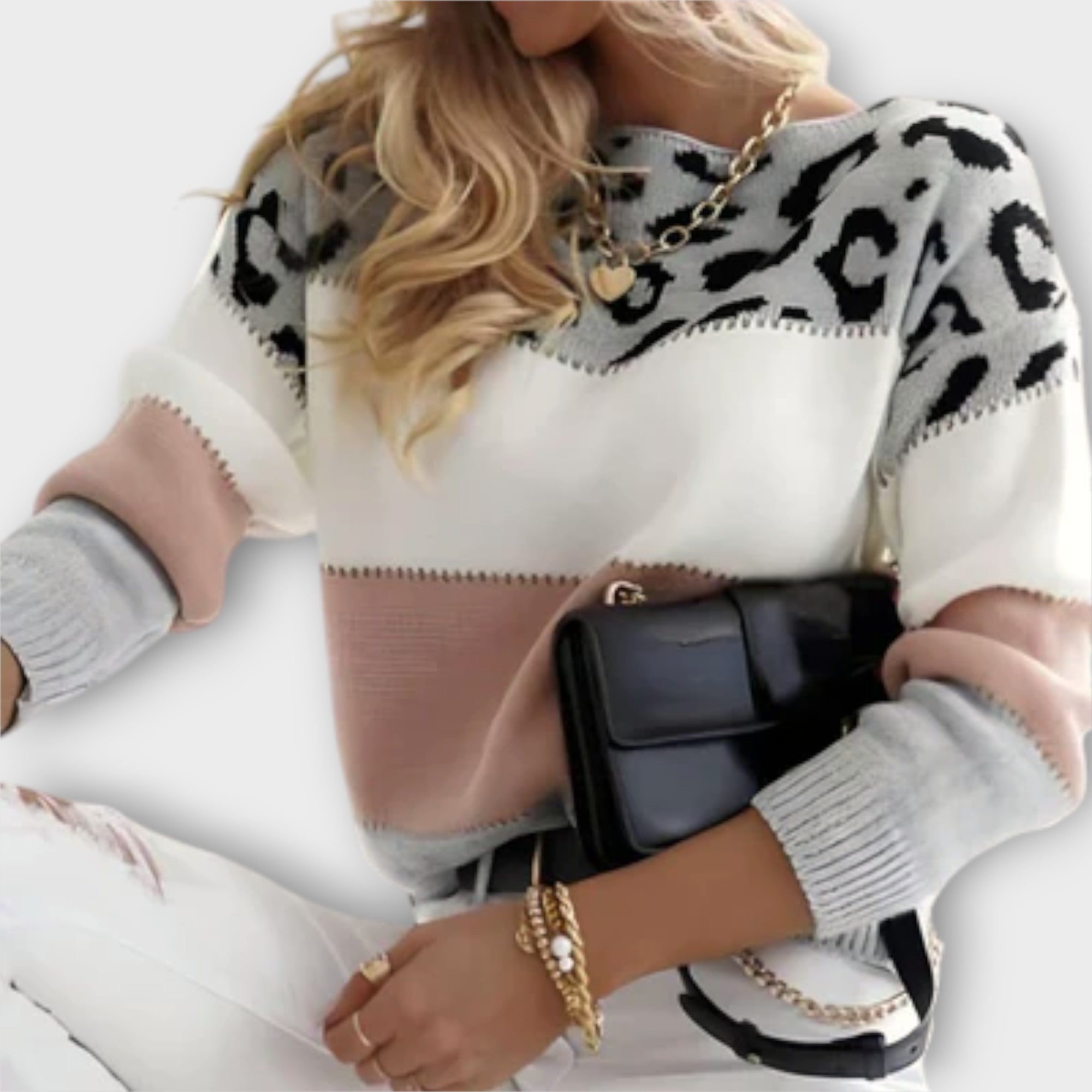 Cheyenne - Maglione Casual con Design Leopardo