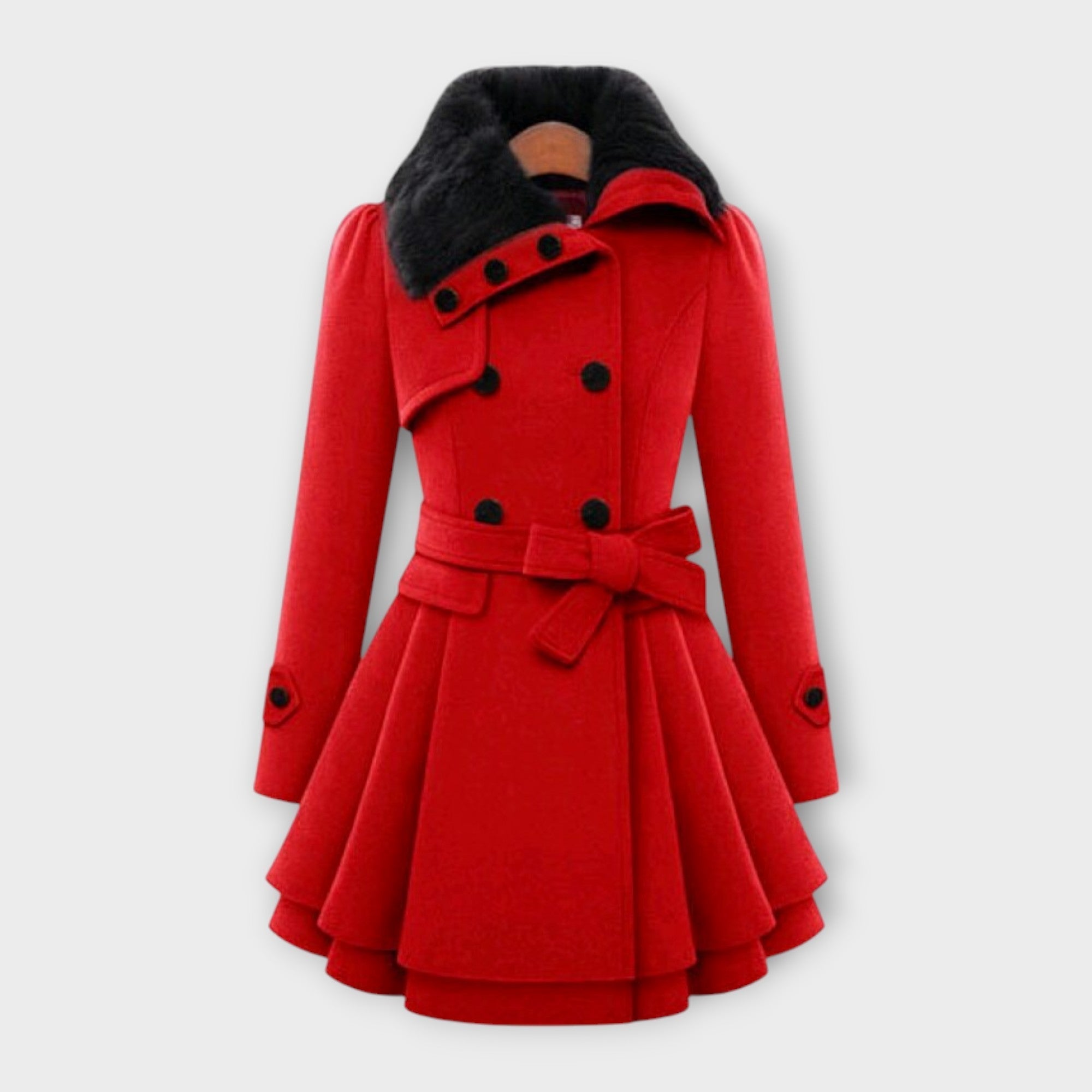 Elivara – Cappotto elegante con colletto in pelliccia