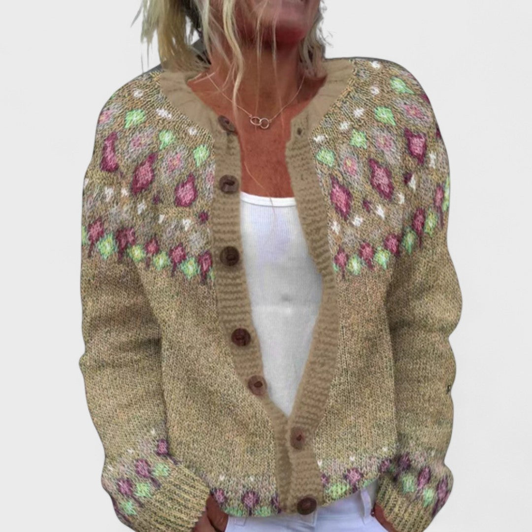 Lianne - Cardigan a maglia larga a fantasia chic