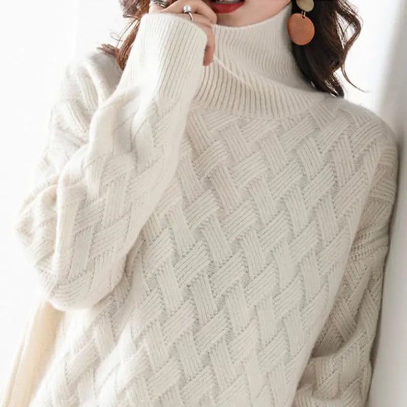 Ciliegia - Maglione a Collo Alto Autunnale