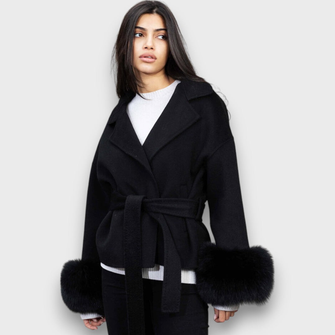 Gracelle – Cappotto con polsini in pelliccia