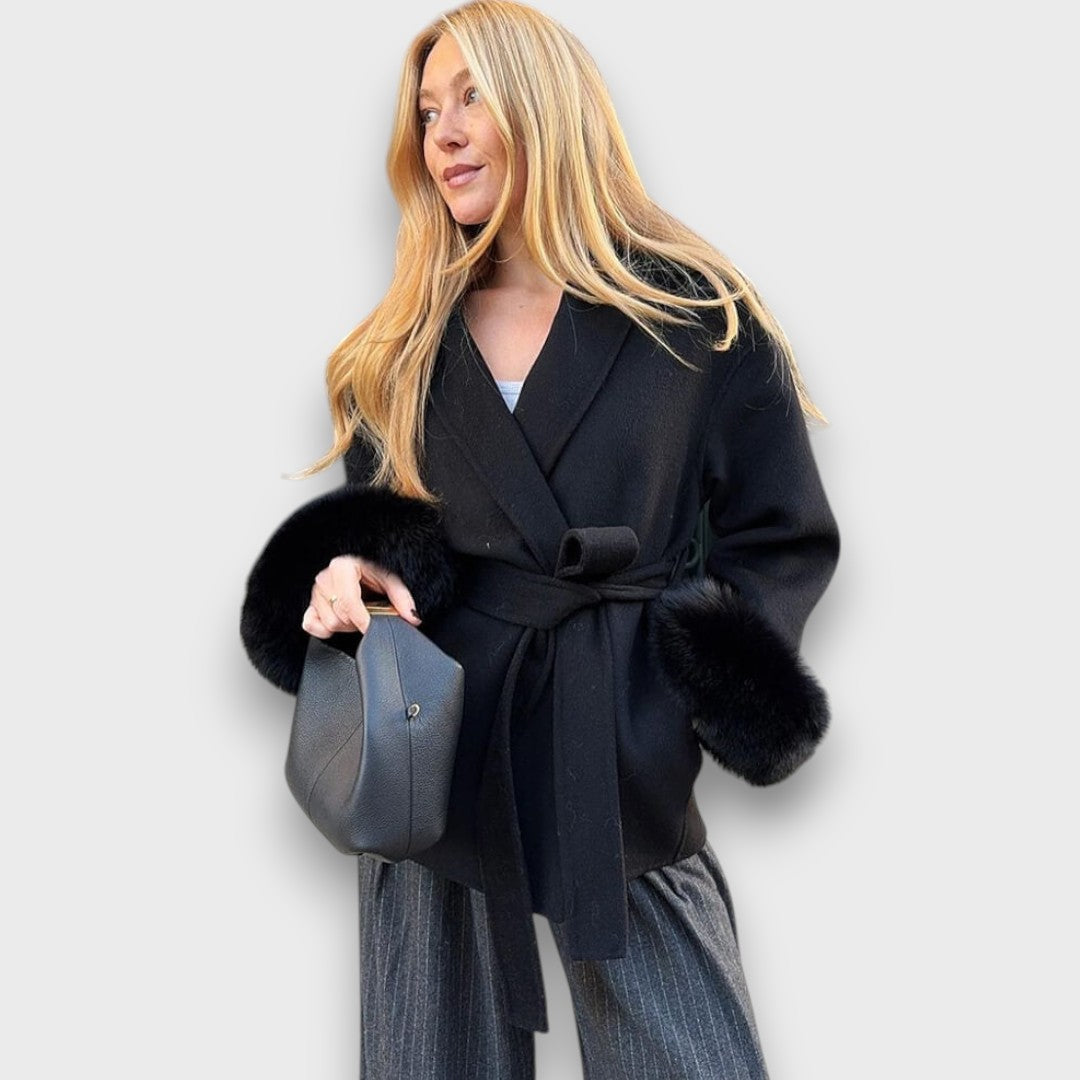 Gracelle – Cappotto con polsini in pelliccia