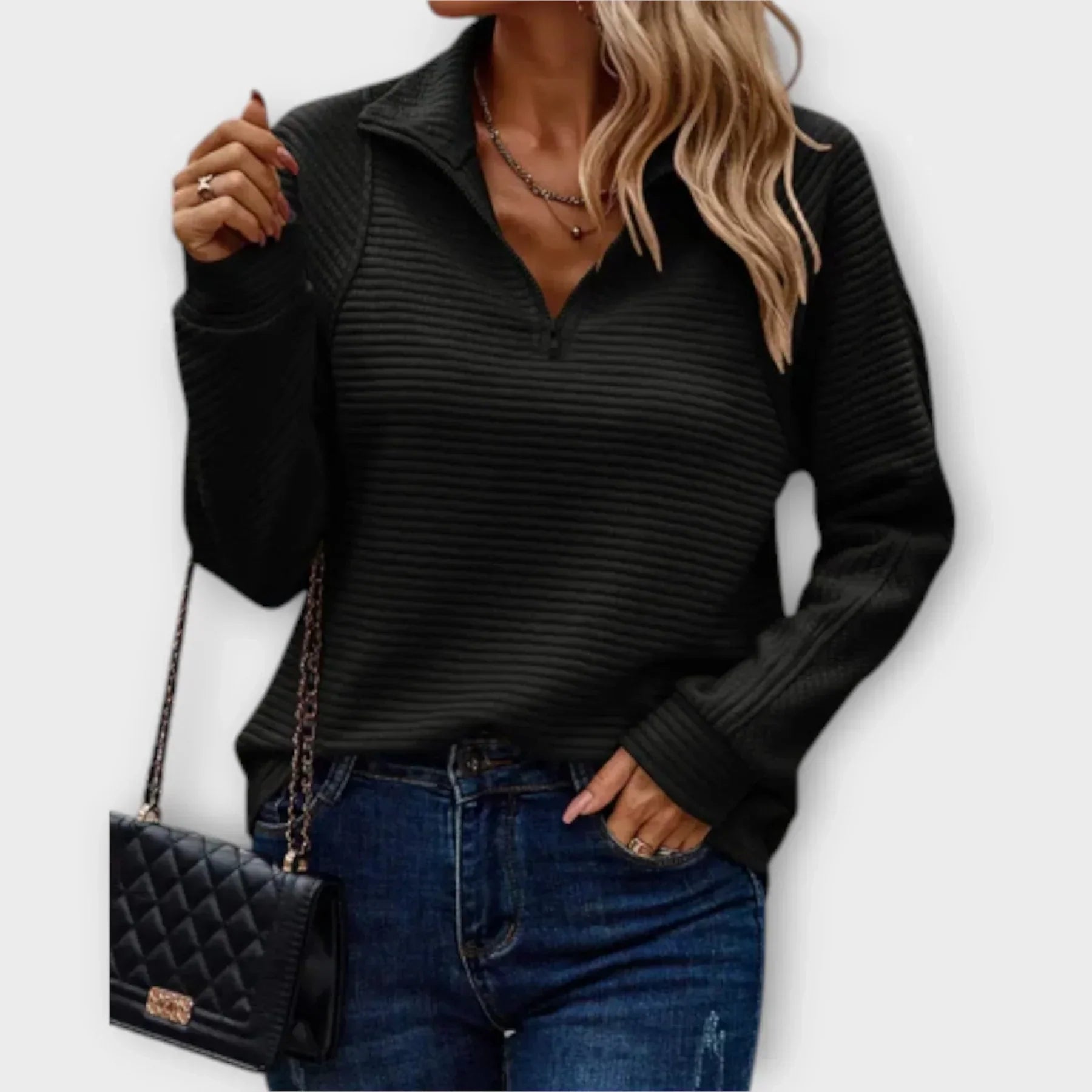 Olivia - Pullover con mezza zip