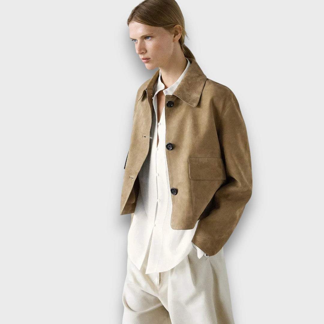 Naomi – Giacca in suede elegante con taglio classico