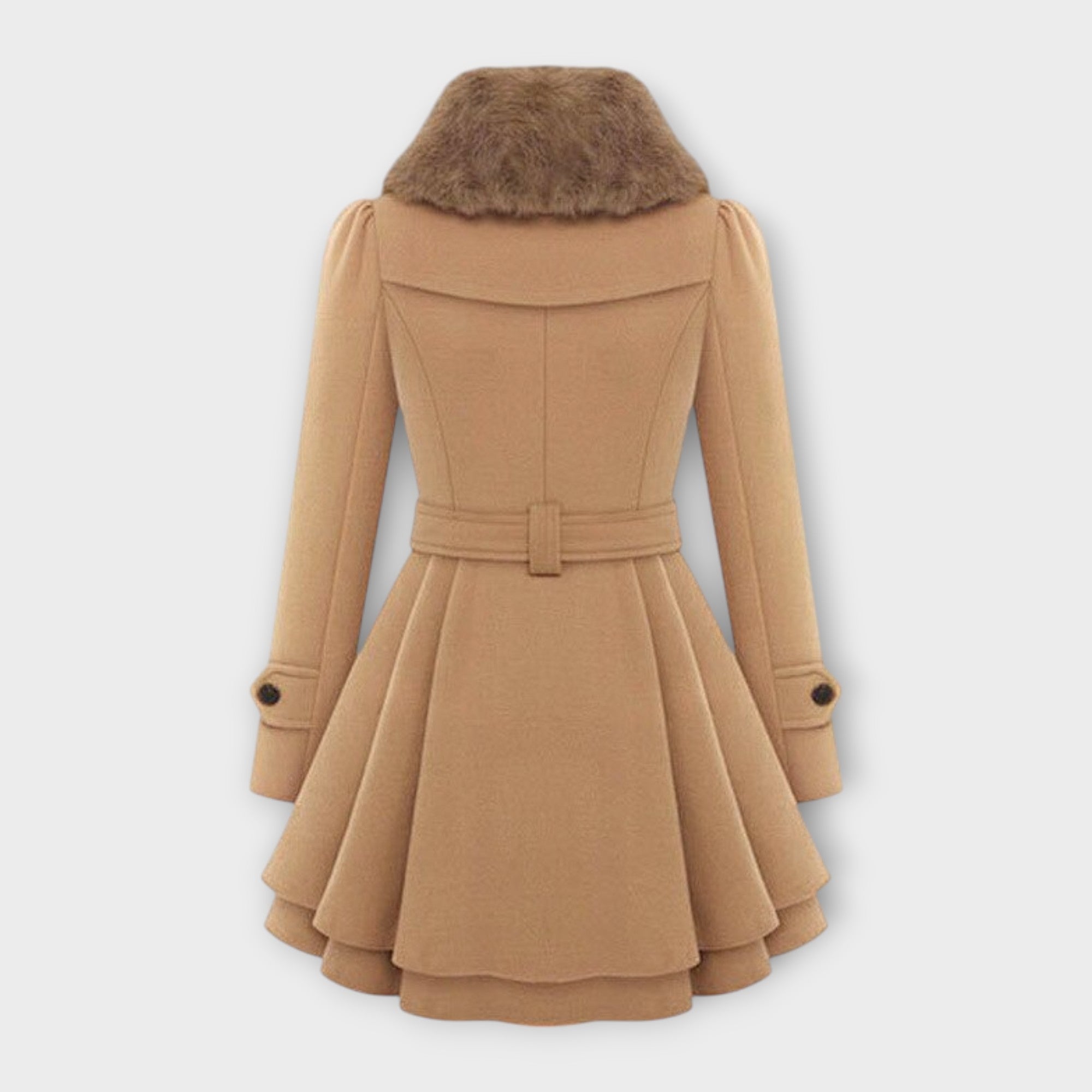 Elivara – Cappotto elegante con colletto in pelliccia