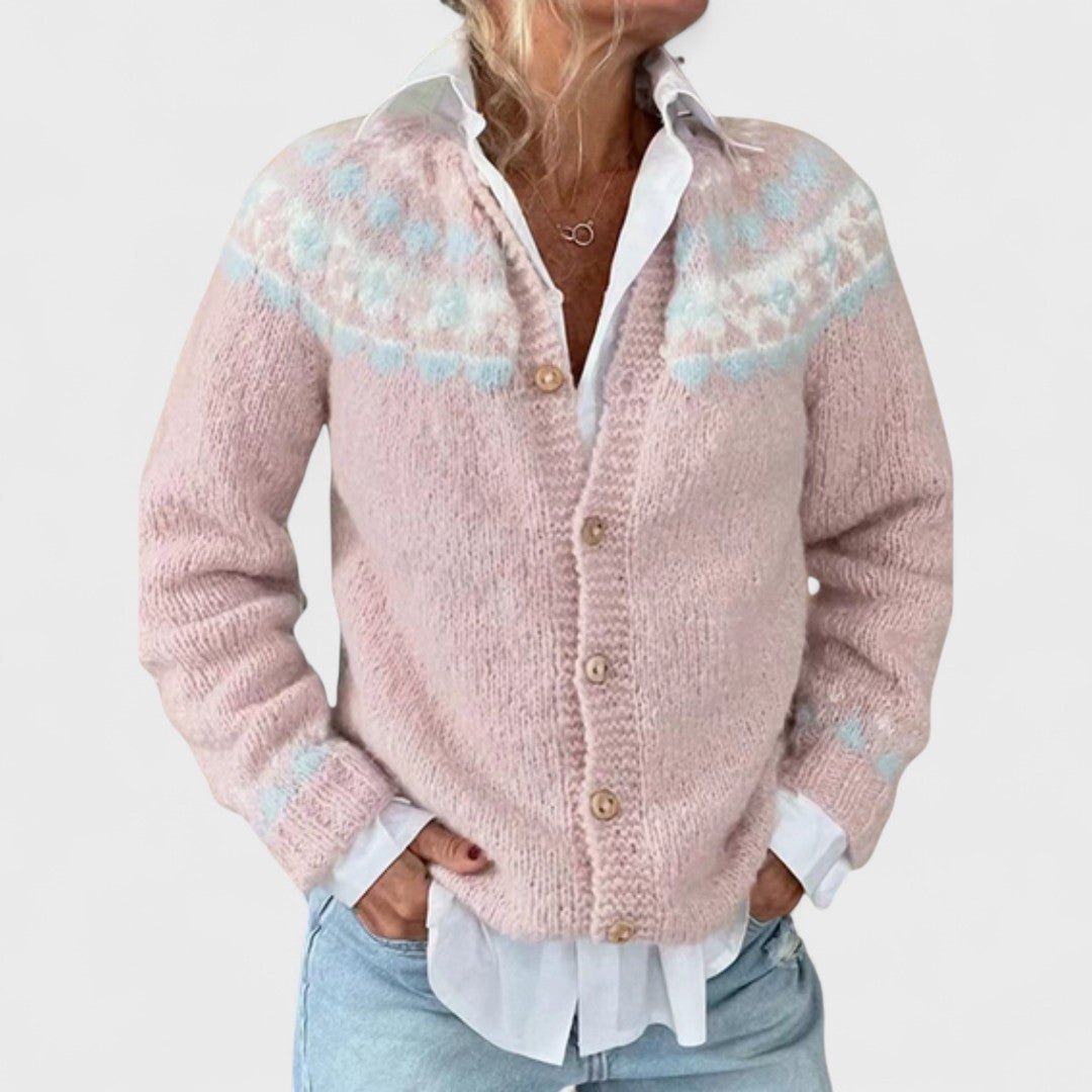 Lianne - Cardigan a maglia larga a fantasia chic