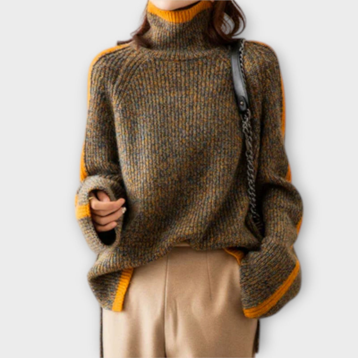 Breseis - Maglione Vintage con Collo Alto