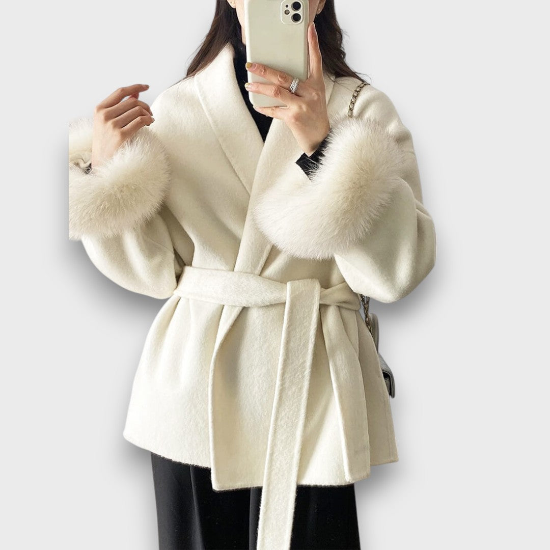 Gracelle – Cappotto con polsini in pelliccia