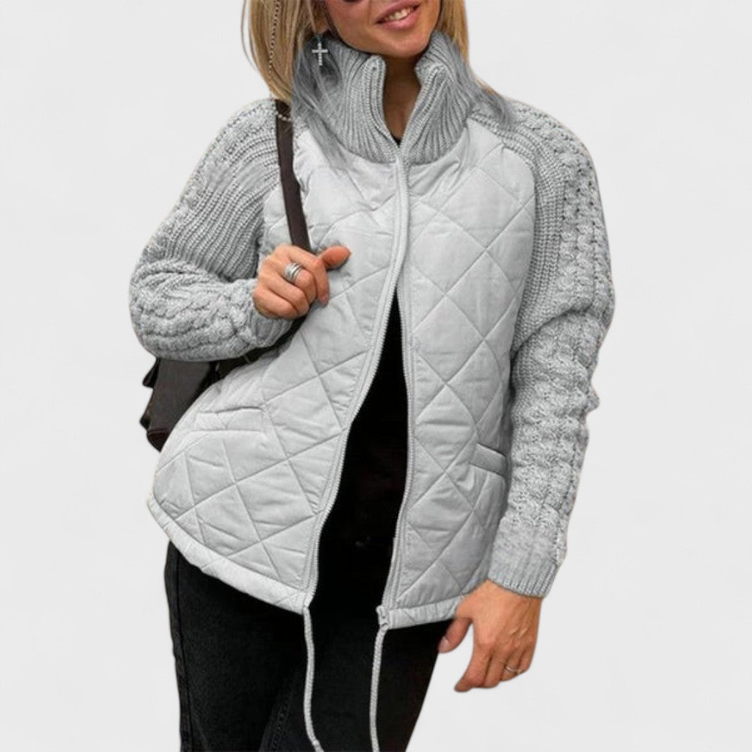 Nora - Giacca in maglia patchwork da donna