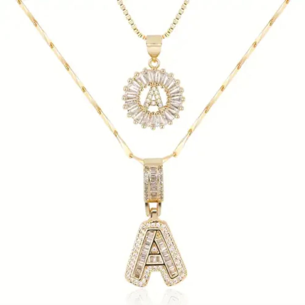 Set di Collane con Iniziale Pavé